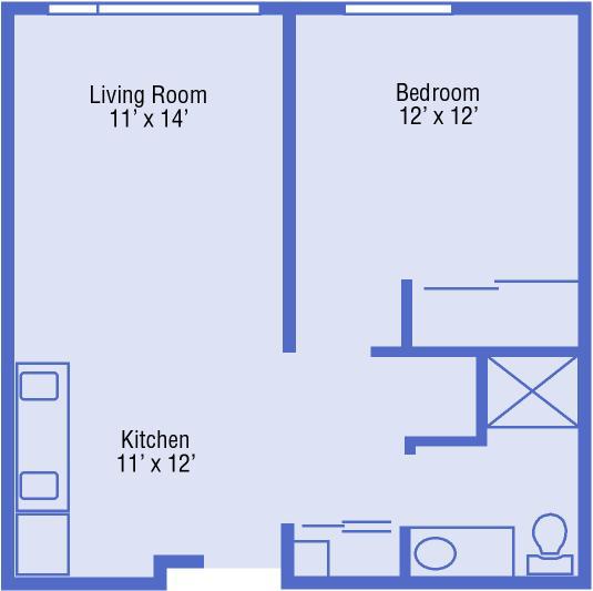 One Bed - Floor Plan